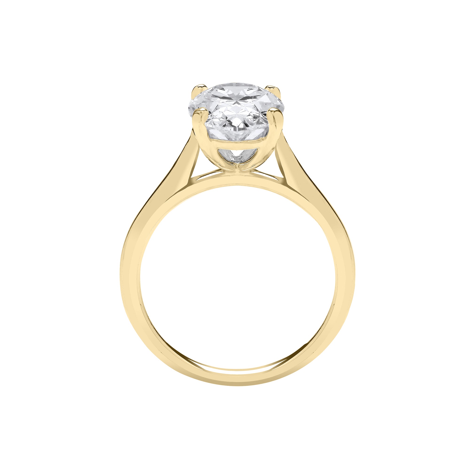 18ct Yellow Gold 3.00ctw Oval Cut LAB GROWN Diamond Ring IGI Certified