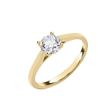 18ct Yellow Gold 1.00ctw Solitaire LAB GROWN Diamond Ring IGI Certified