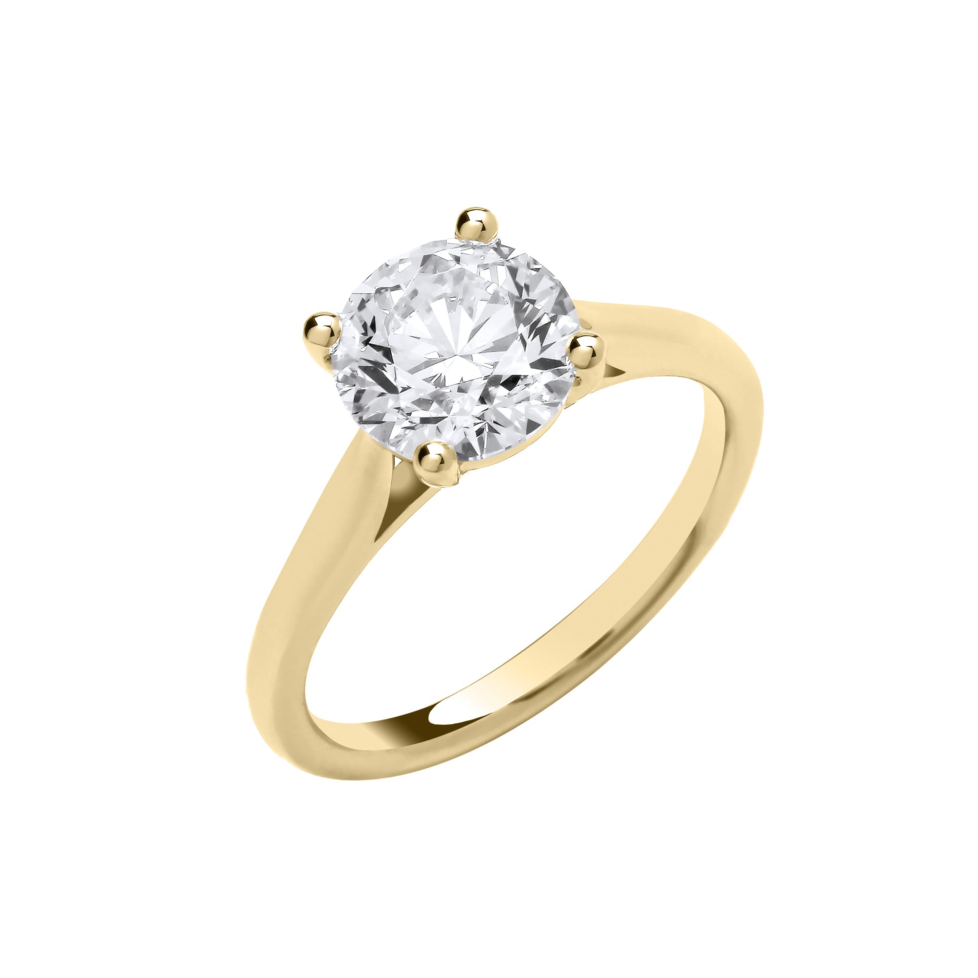 18ct Yellow Gold 2.00ctw Solitaire LAB GROWN Diamond Ring IGI Certified