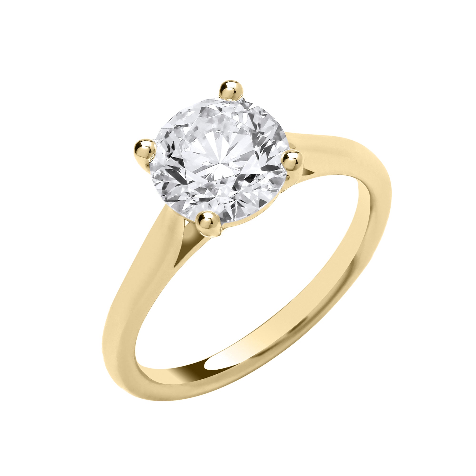 18ct Yellow Gold 3.00ctw Solitaire LAB GROWN Diamond Ring IGI Certified