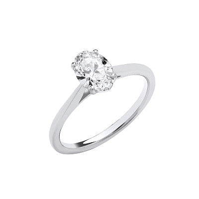 9ct White Gold 1.00ctw Oval Cut LAB GROWN Diamond Ring IGI Certified
