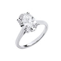 9ct White Gold 3.00ctw Oval Cut LAB GROWN Diamond Ring IGI Certified