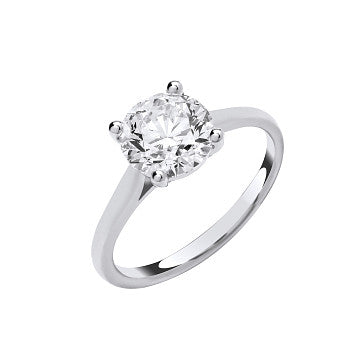 9ct White Gold 3.00ctw Solitaire LAB GROWN Diamond Ring IGI Certified
