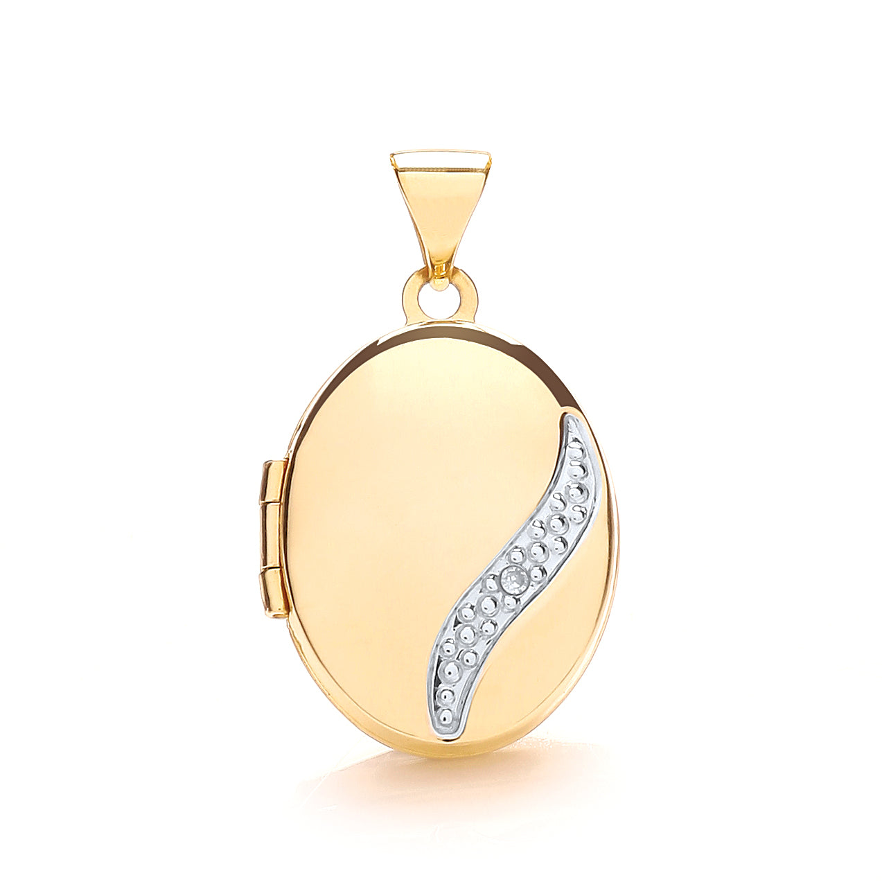 Y/G Oval Locket with Diamond