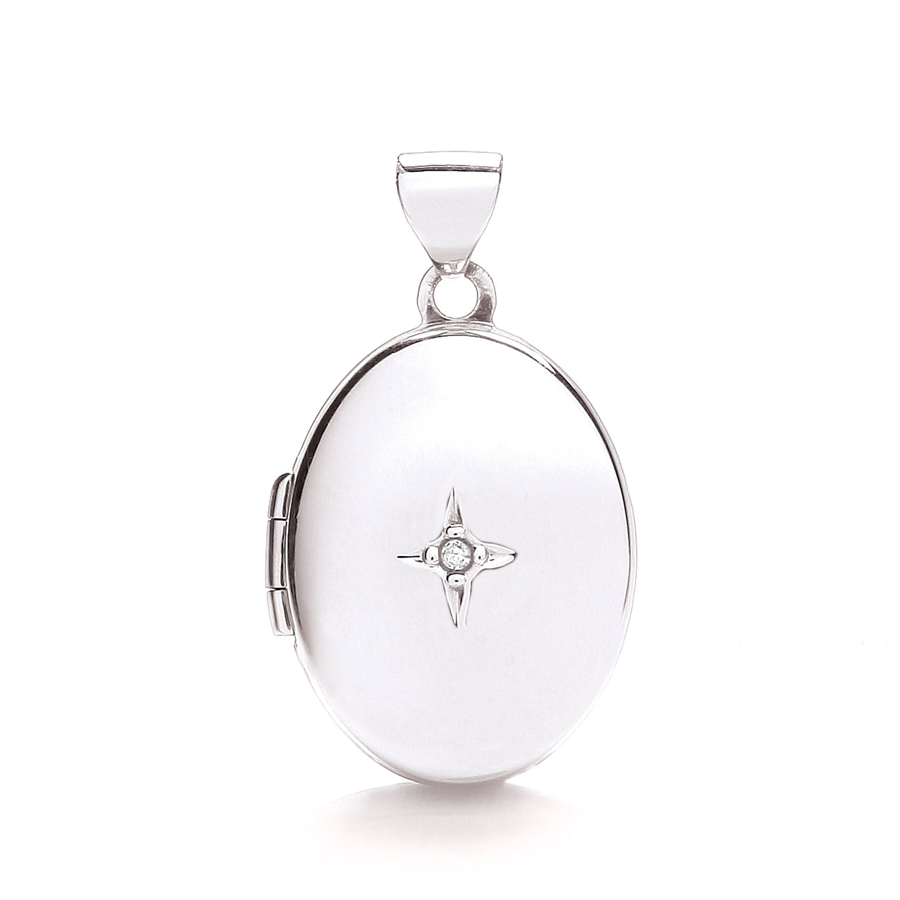 W/G Oval Locket with Diamond