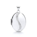 W/G Oval Shaped Locket with Diamond