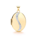 Y/G Oval Shaped Locket with Diamond