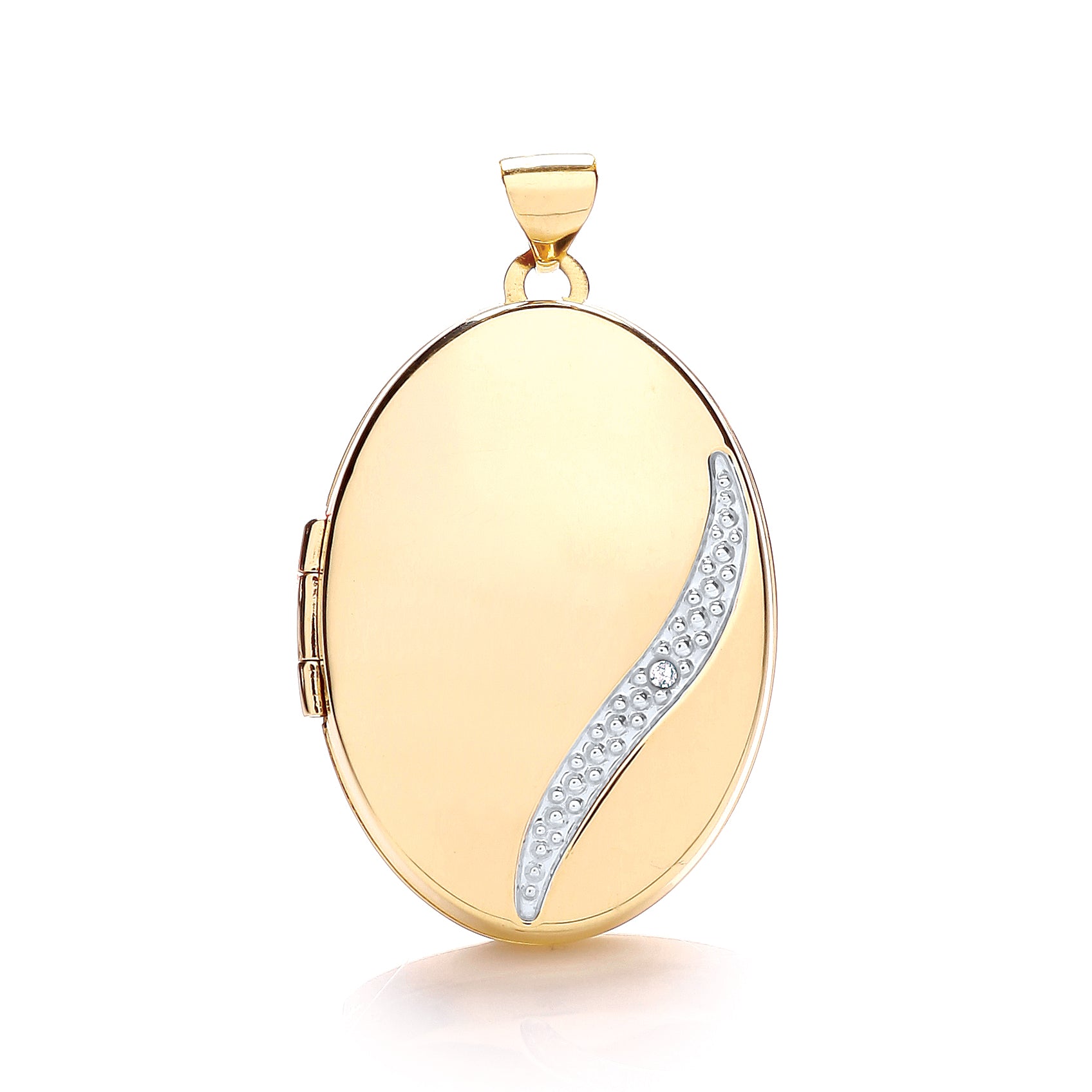 Y/G Oval Locket with Diamond