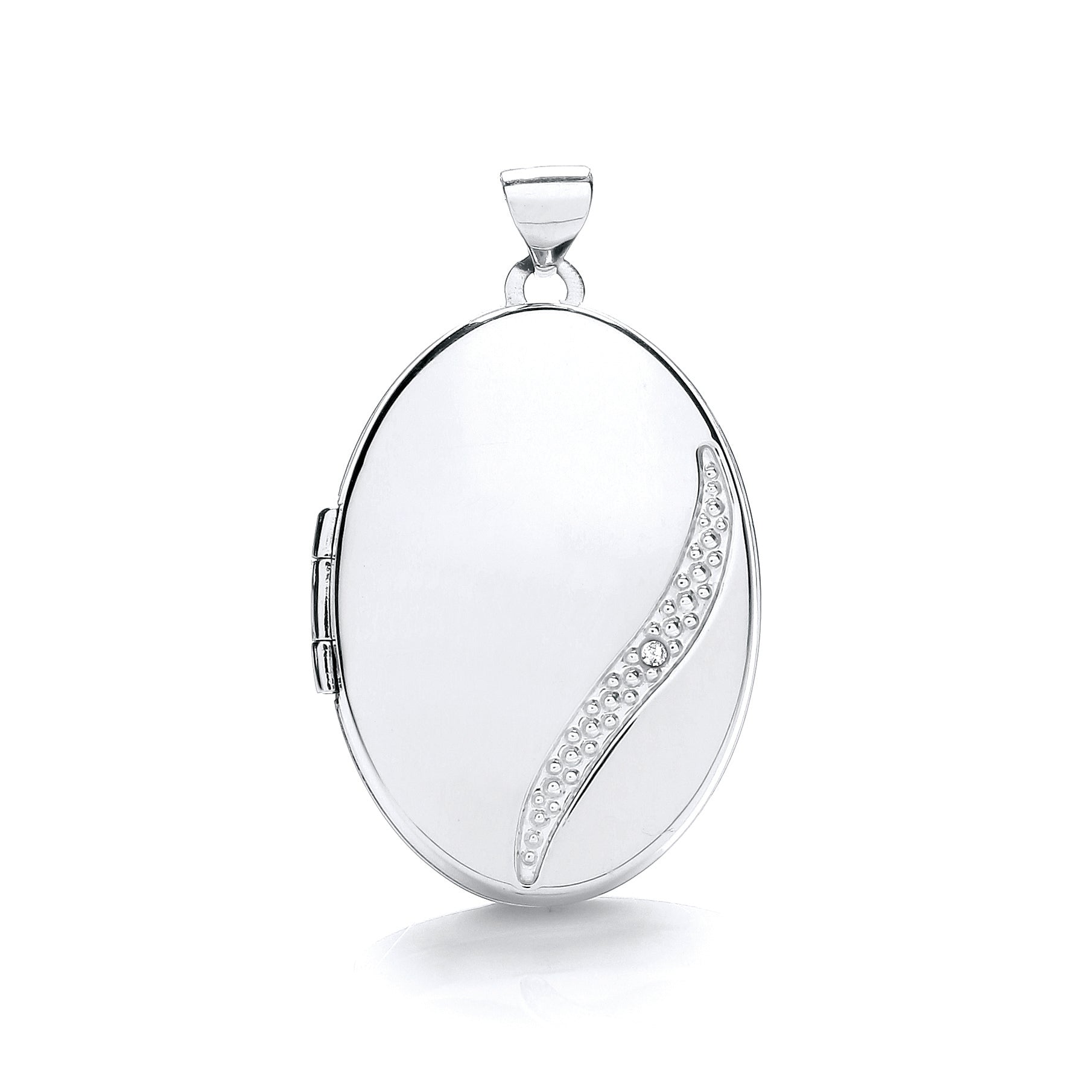 W/G Oval Locket with Diamond