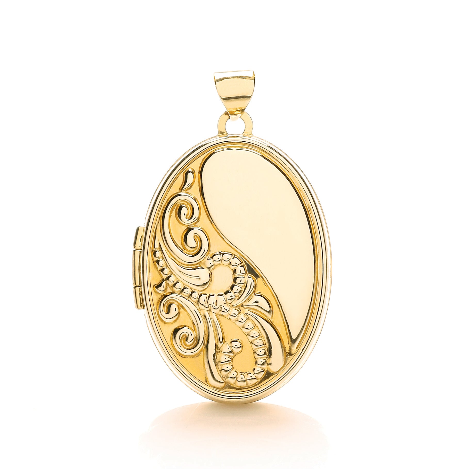 Y/G Oval Locket with half design