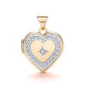 W/Y Heart Shape Locket with Diamond
