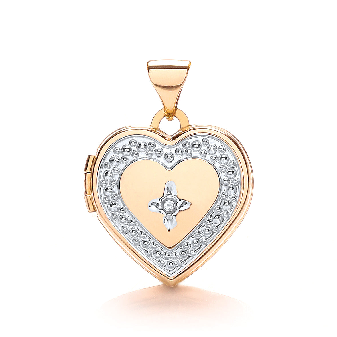 W/Y Heart Shape Locket with Diamond