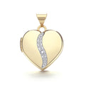 Y/G Heart Shape Locket with Diamond