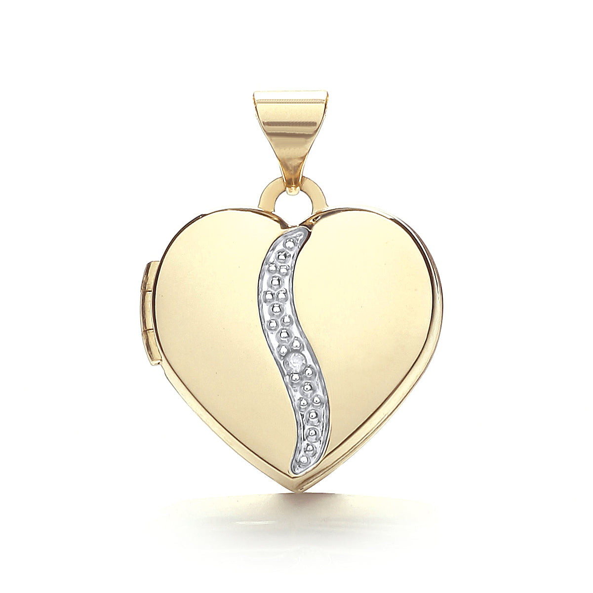 Y/G Heart Shape Locket with Diamond