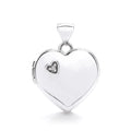 W/G Heart Shape Locket with Diamond