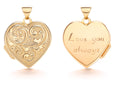 Y/G Heart Double Sided Locket (Love You & design)
