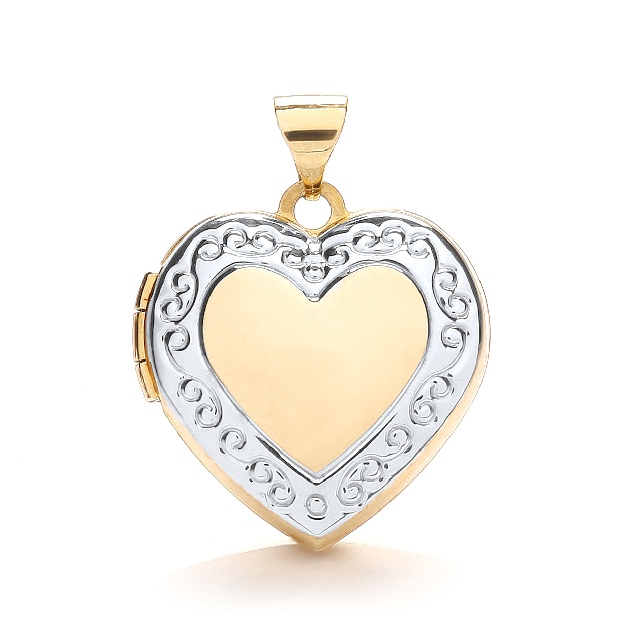 W/Y Heart Shape Locket with edge design