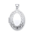 W/G Oval Shape Locket with edge design