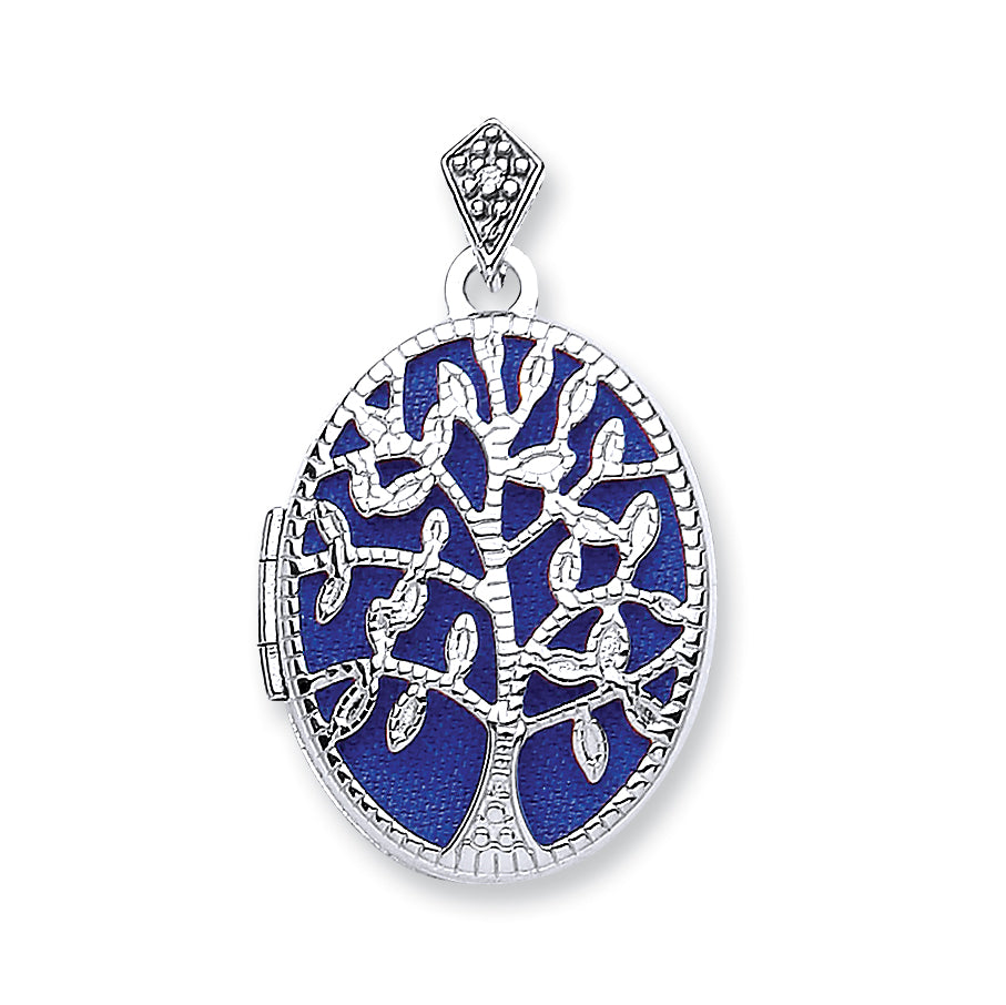 W/G Oval Tree design Locket
