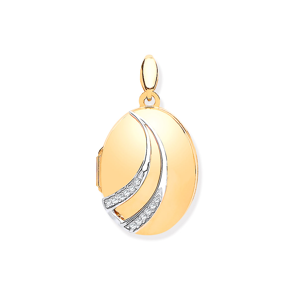 Y/G & Diamonds Oval Locket