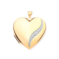 Y/G Large Heart Shape Locket with Diamond
