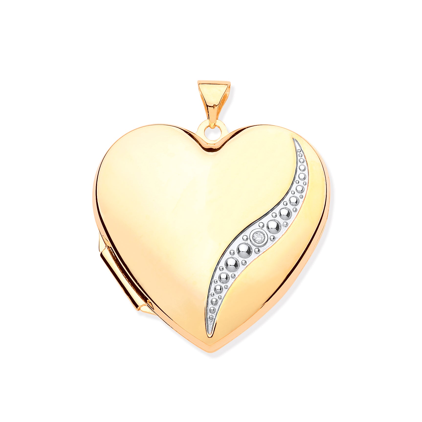 Y/G Large Heart Shape Locket with Diamond