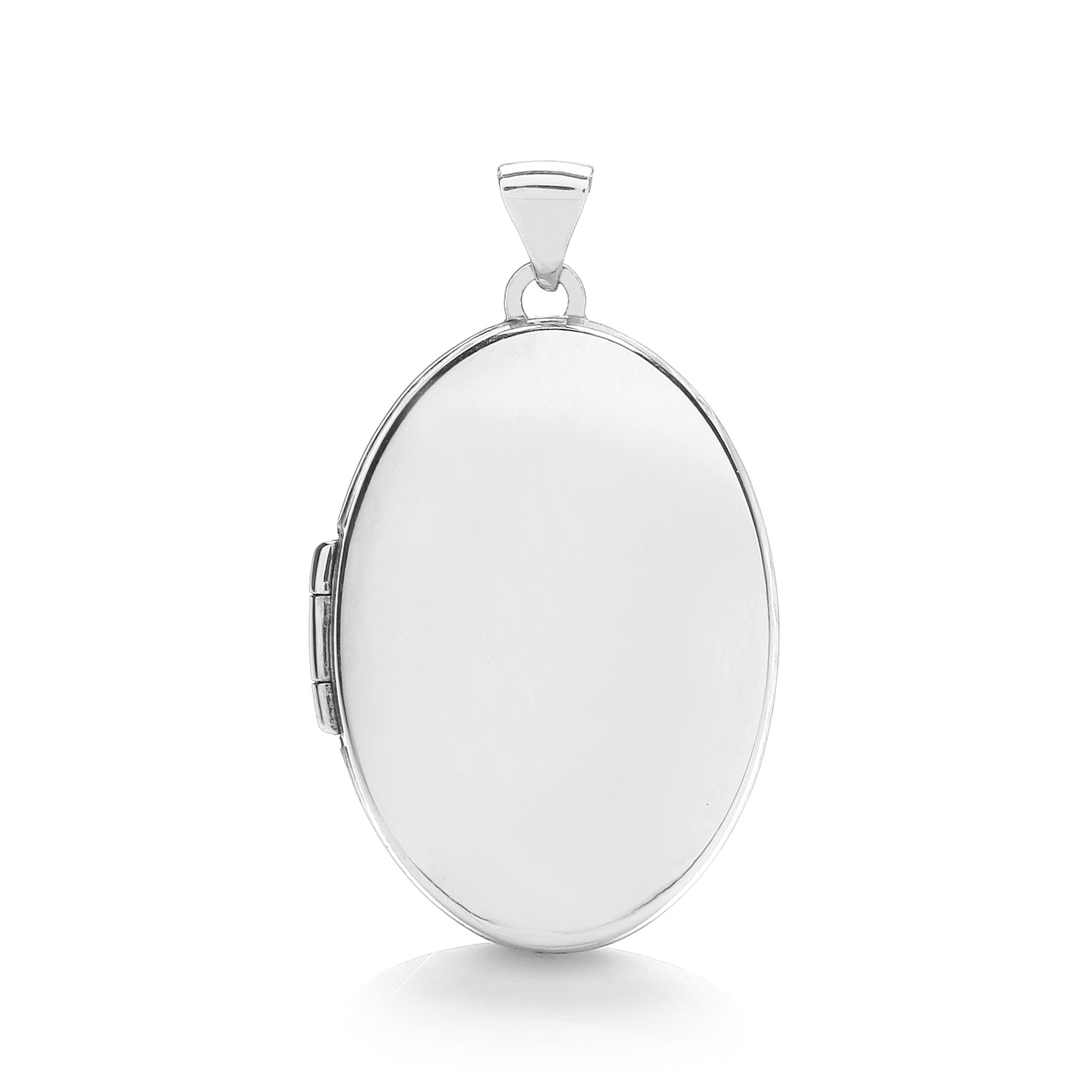 W/G Oval Plain Medium Locket