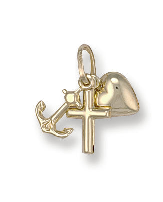 Y/G Faith Hope & Charity Pendant
