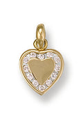 Y/G Cz Heart Pendant