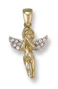 Y/G Cz Cherub Pendant