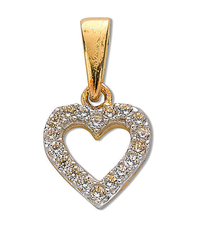 Y/G Cz Heart Pendant