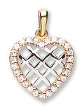 Y/G Cz Heart Pendant