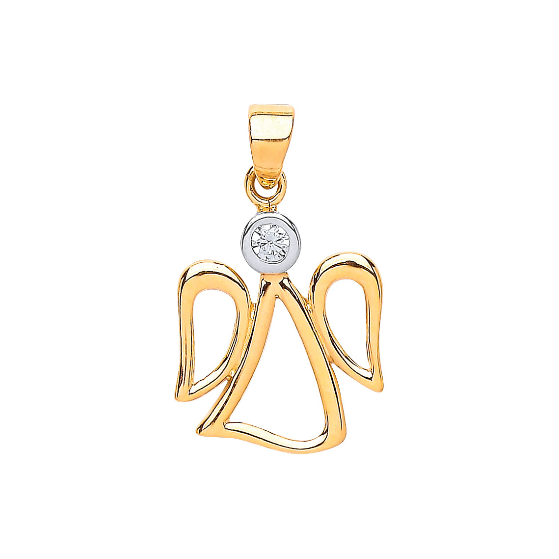 Y/G CZ Angel Pendant