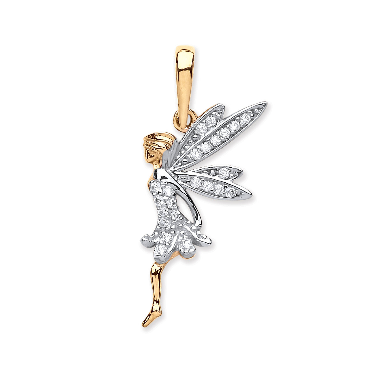 Y/G Cz Fairy Pendant