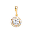 Y/G Halo Style Cz Pendant