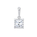 W/G Princess Cut Cz Centre Pendant