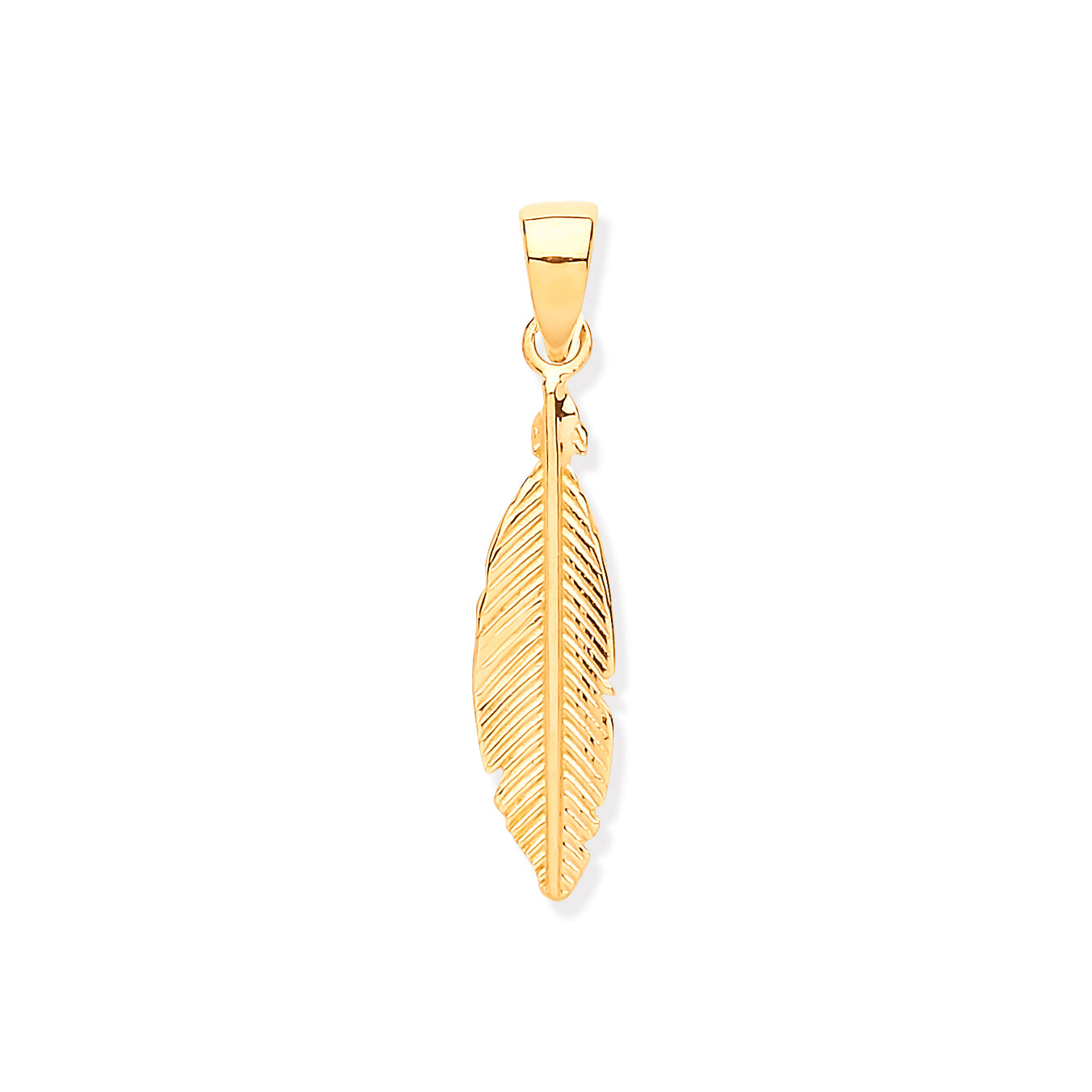 Y/G Feather Leaf Pendant