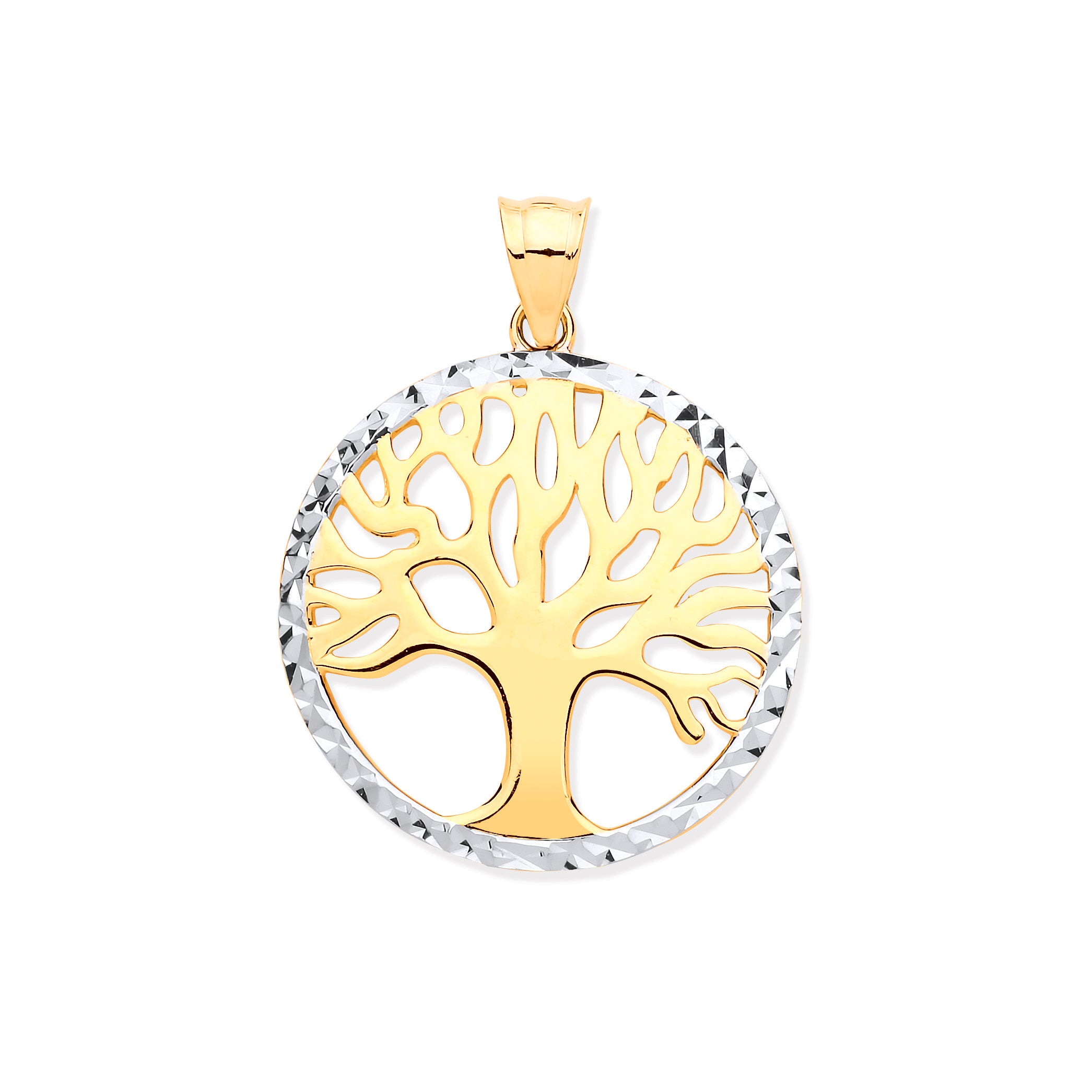 Y & W/G Tree of Life Pendant