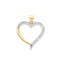 Y & W/G Cz Heart Pendant