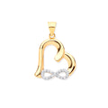 Y/G Cz Infinity, Heart Pendant