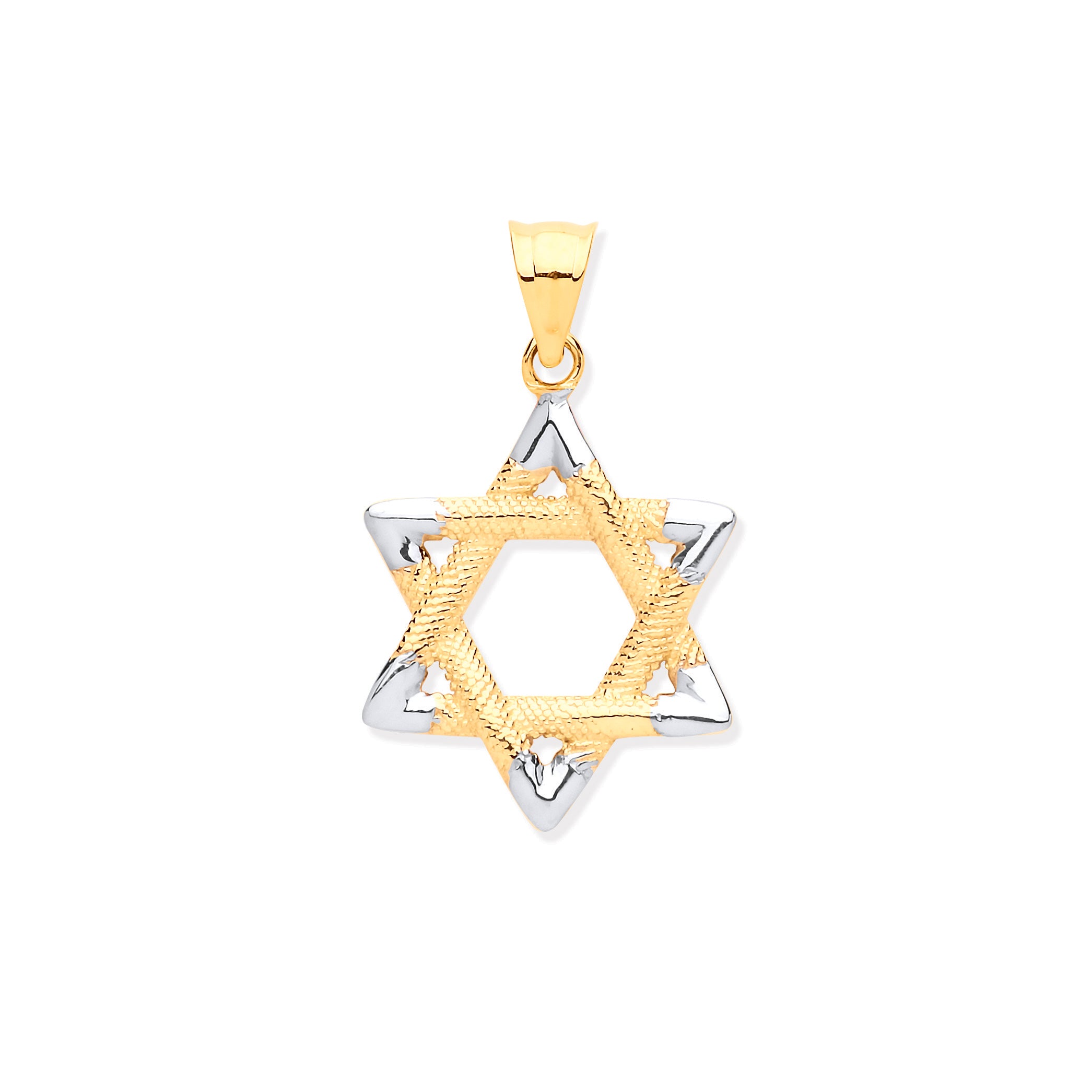 W & Y/G Star of David Pendant