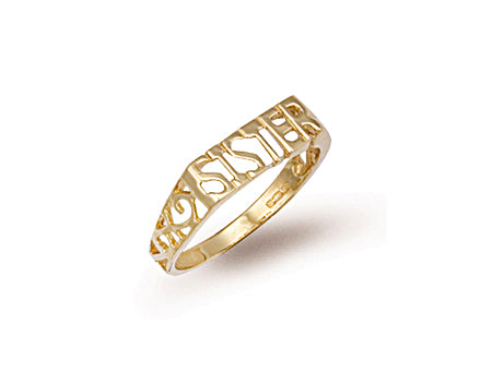 Y/G Scroll Sides Sister Ring