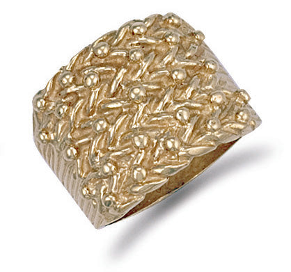 Y/G Woven Back 5 Row Keeper Ring
