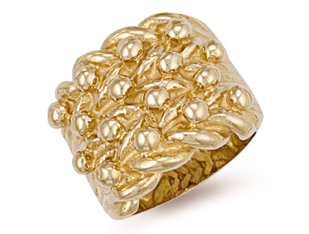 Y/G Woven Back 4 Row Keeper Ring