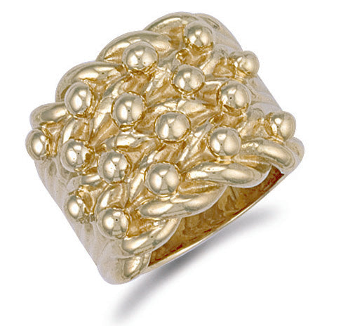 Y/G Woven Back 4 Row Keeper Ring