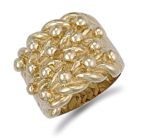 Y/G Woven Back 4 Row Keeper Ring