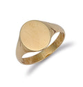 Y/G Oval Plain Top Signet Ring