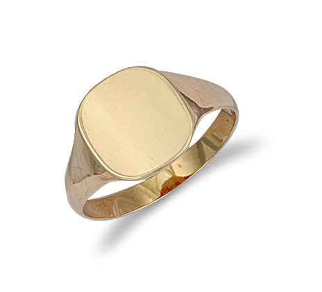 Y/G Cushion Plain Signet Ring
