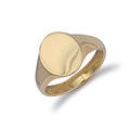 Y/G Oval Plain Signet Ring