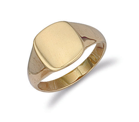 Y/G Cushion Plain Signet Ring